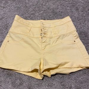 Yellow denim shorts SIZE 2